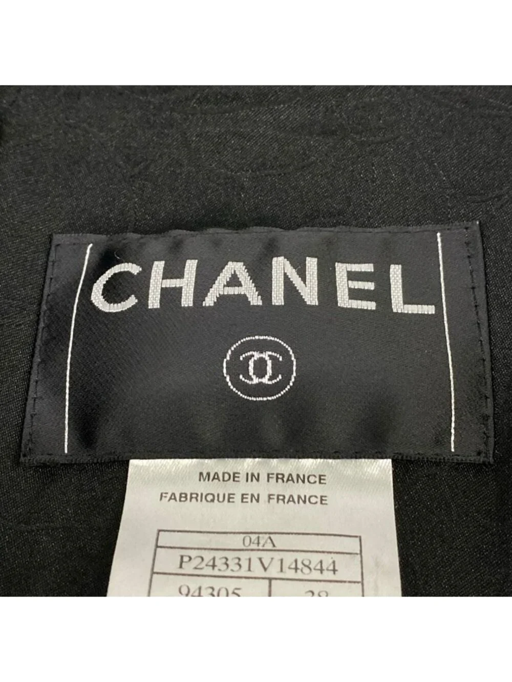 Chanel Jacket M Black CC Logo Button Tweed Long Sleeve Wool